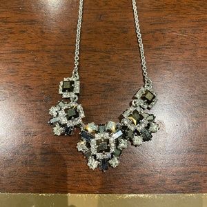 Kate spade Atomic Floral necklace 18” with extender black and silver with mirror